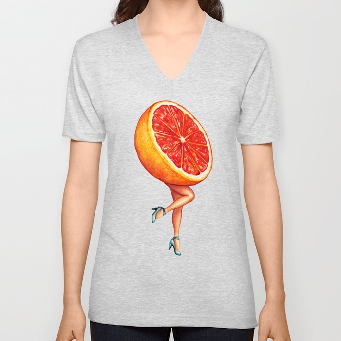 Grapefruit Pin-Up V Neck T Shirt