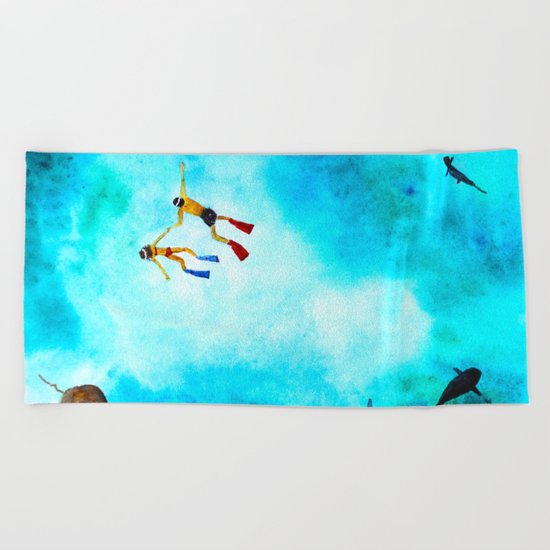 Explore the world Beach Towel