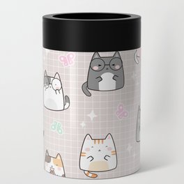 Cute Kawaii Cats with Hearts and Butterflies Can Cooler