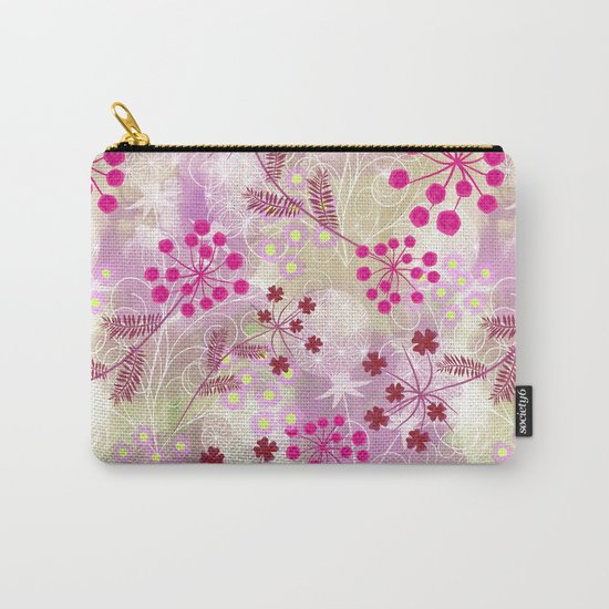bright floral pattern ,watercolor background. Carry-All Pouch
