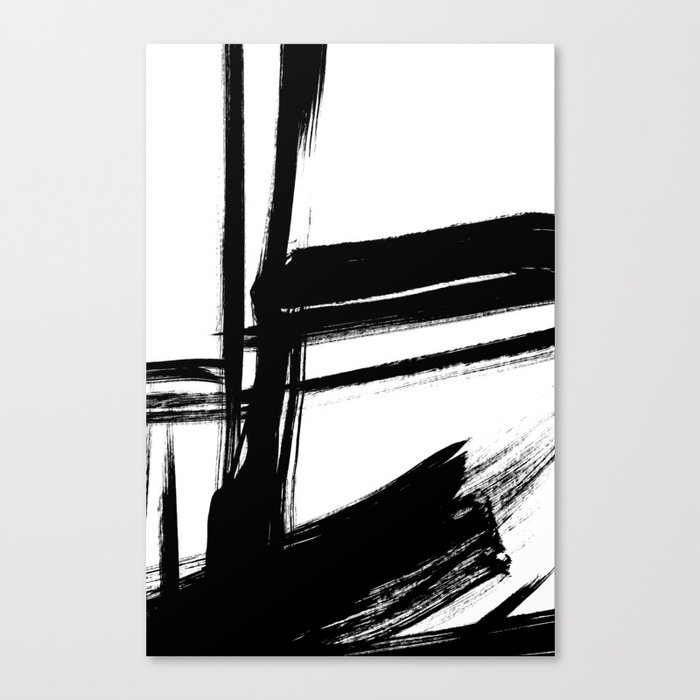 Black Abstract Brush Strokes nr 2 Canvas Print