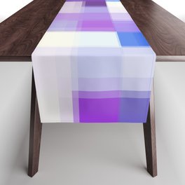 geometric pixel square pattern abstract background in purple blue Table Runner