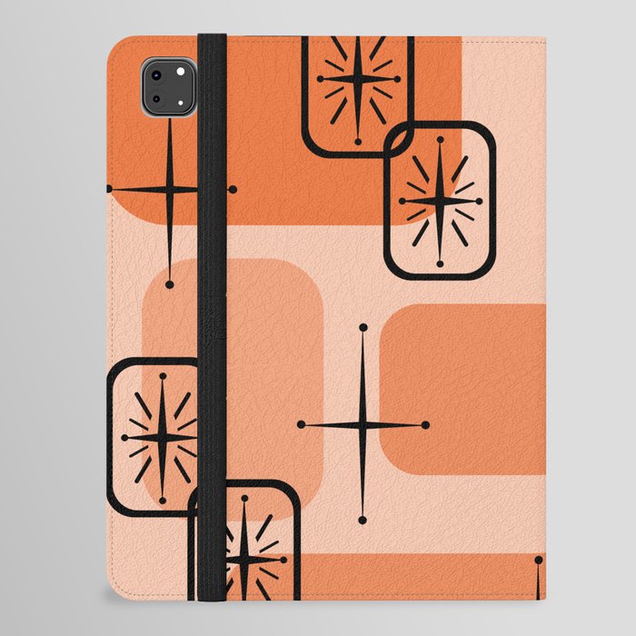 Mid Century Modern Sputnik Cards Orange iPad Folio Case