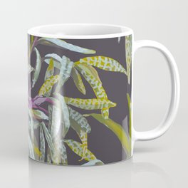 Silver Squill Plant Pattern in Dark Purple Coffee Mug