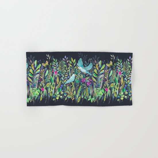 Little Garden Birds in Watercolor Hand & Bath Towel
