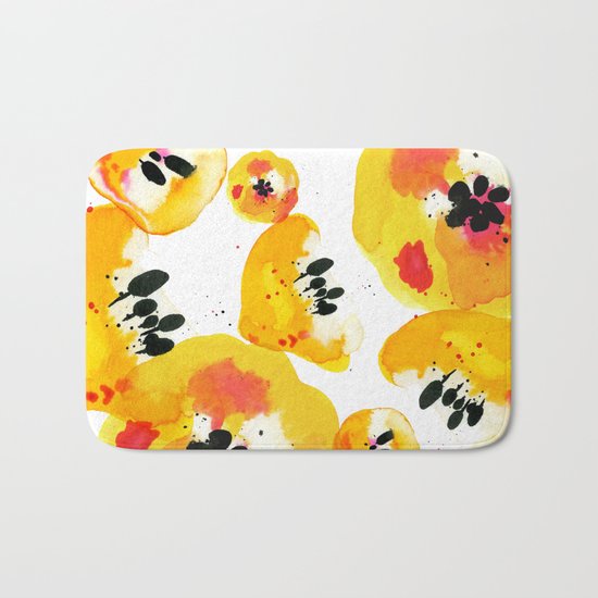 Water Flowers Bath Mat