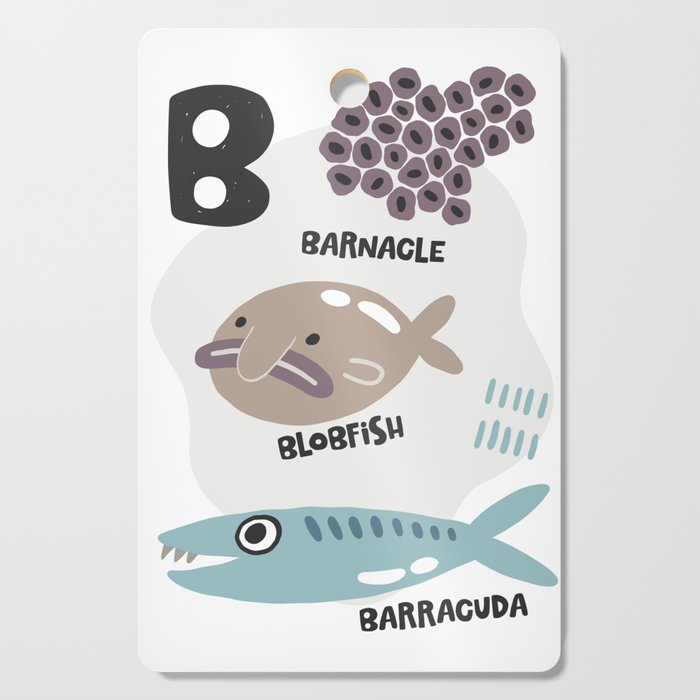 B of barnacle blobfish and barracuda Cutting Board