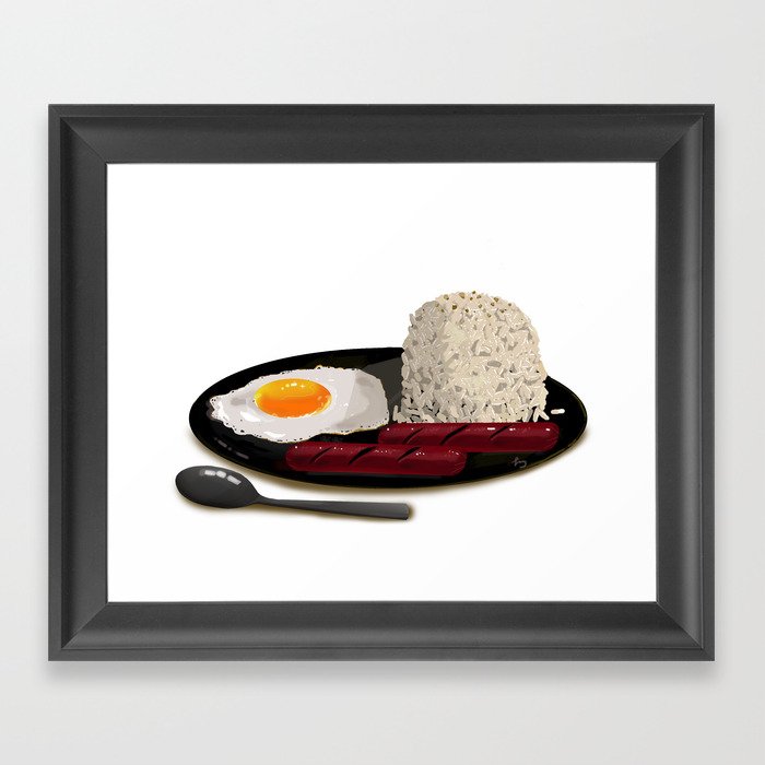 Hotsilog (hotdog, egg, fried rice) -filipino food Framed Art Print