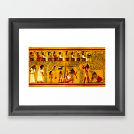 Book of the Dead - The Weighing of the Heart Ritual - Papirus of Ani - Thebes - Egypt - ca. 1250 BCE - New Kingdom - Dynasty XIX - Ancient Egyptian Hieroglyphic Text with Spells, Prayers, and Incantations - Enhanced Version - Amazing Oil painting - Framed Art Print