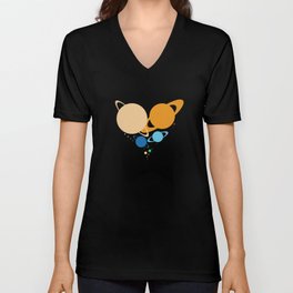 Solar System Heart (to scale) V Neck T Shirt