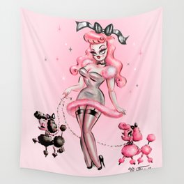 Miss Pink Poodle Wall Tapestry
