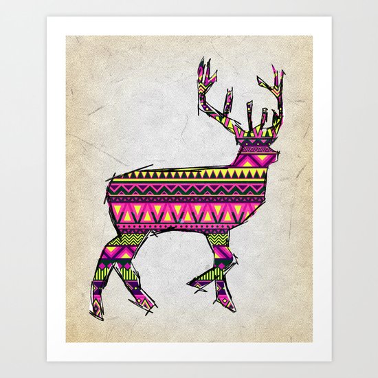 Deer Navajos pattern Art Print