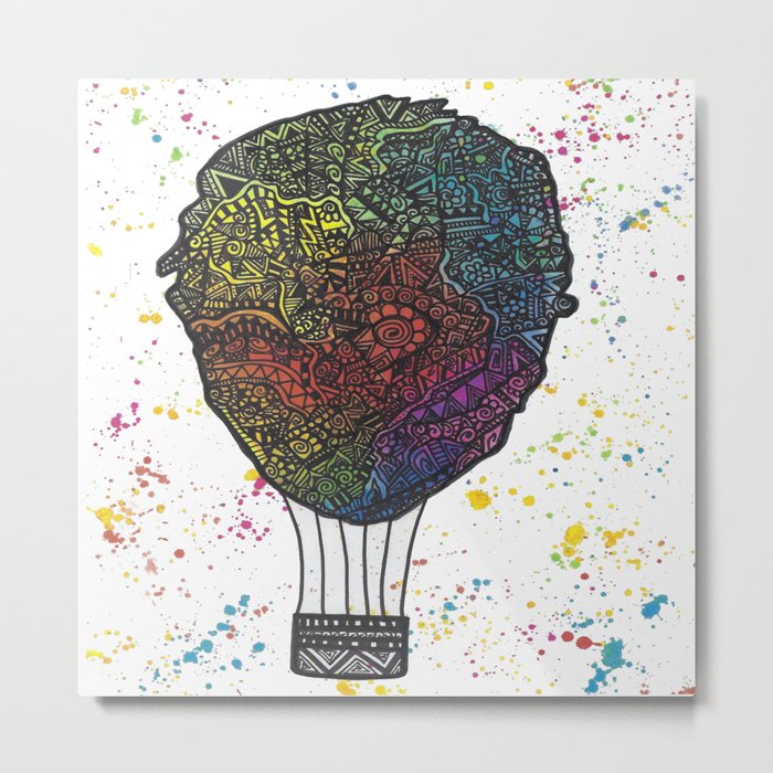 Colourful Hot Air Ballon Metal Print