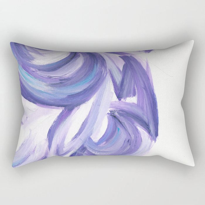 Wind on the City 3 - Abstract painting in modern lavender purple with hints of bright blue Rectangular Pillow