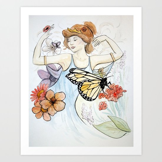 The Princess and the Butterfly Art Print