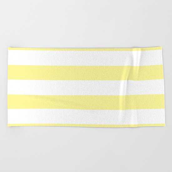 Simply Stripes in Pastel Yellow Beach Towel