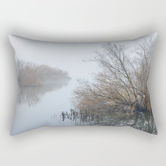 Magic Foggy Morning At The Lake Rectangular Pillow