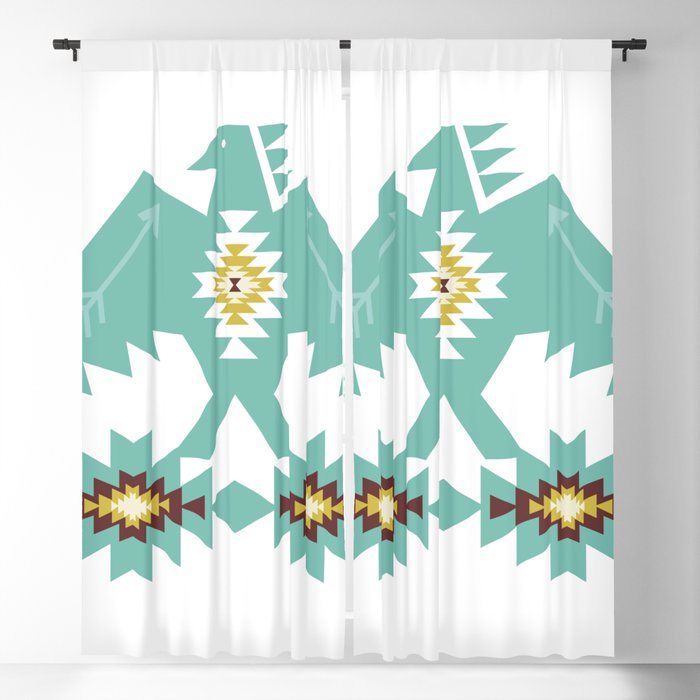Native American Indian Tribal Eagle Bird Pattern Blackout Curtain
