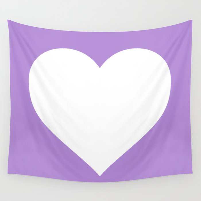 Heart (White & Lavender) Wall Tapestry