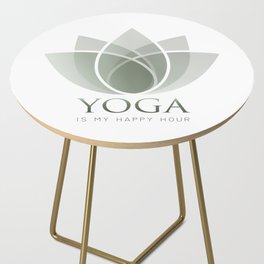Oriental Lotus Yoga short quotes Side Table