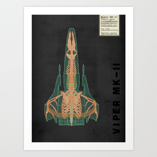 Spaceship Skeletal Survey: Viper Mk-II Art Print