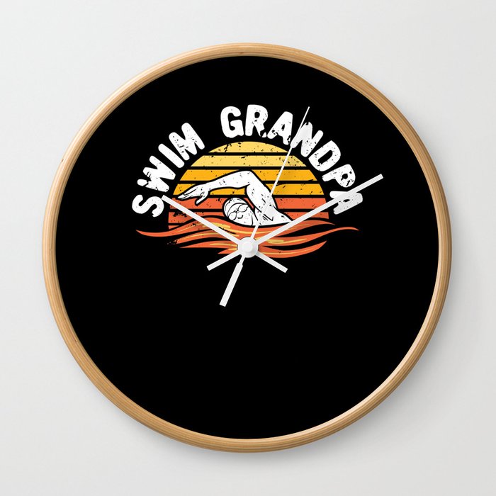 Swim Grandpa Wall Clock