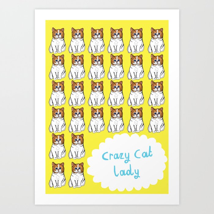 Crazy Cat Lady Art Print