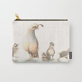 Quail Family with Mom and Babies Carry-All Pouch