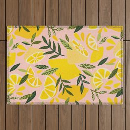 Lemon Blooms – Blush Palette Outdoor Rug