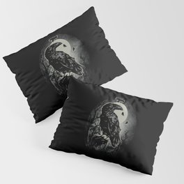 Spooky Night Raven Birds Illustration Pillow Sham