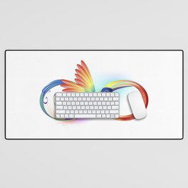 Rainbow Hummingbird with Infinity Desk Mat