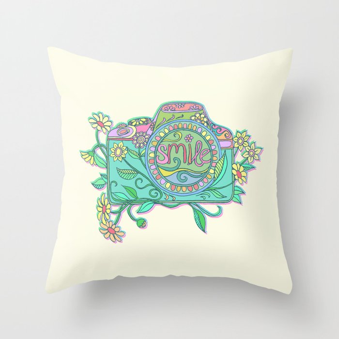 Smile for the Camera Throw Pillow
