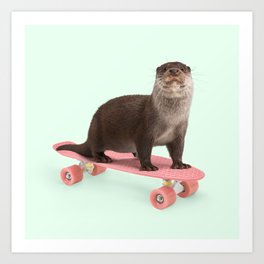 SKATE OTTER Art Print