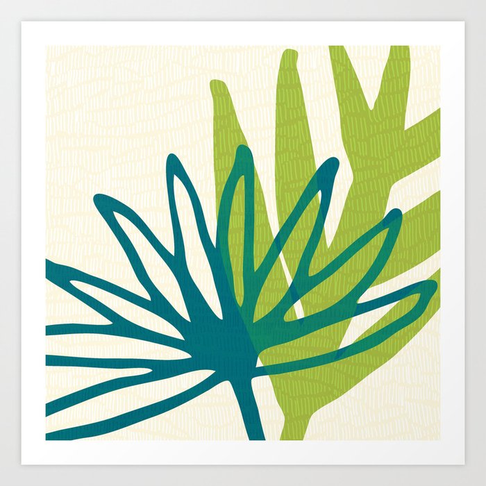 Playful Abstract Plant Shapes Art Print
