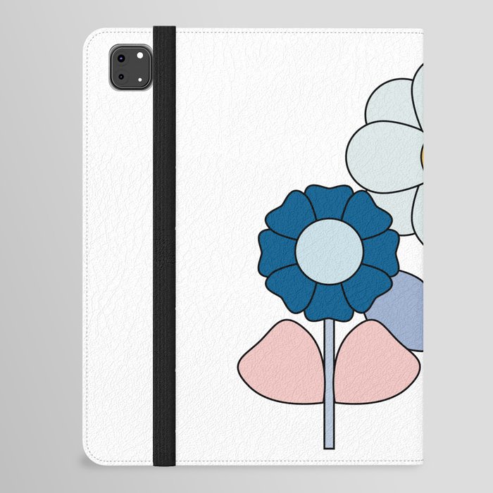 BLUE Flowers iPad Folio Case
