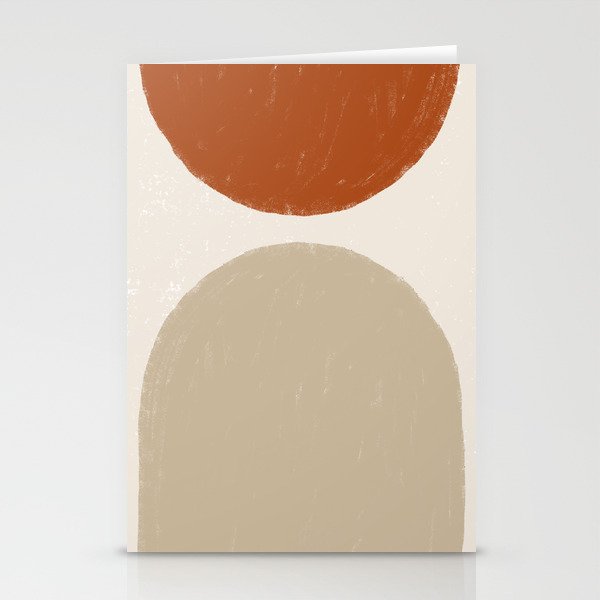 Minimalist Abstract Shapes (burnt orange/tan) Stationery Cards