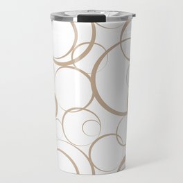 Brown and White Funky Rings Pattern 2022 Color Trends Behr Basswood MQ2-46 - Trending Hue Travel Mug