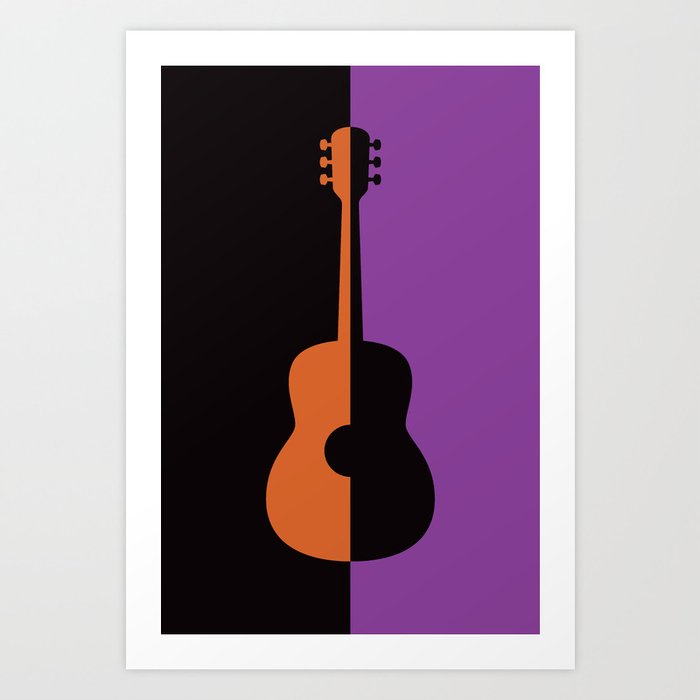 Acoustic Guitar Jazz Rock n Roll Classical Music Mid Century Modern Minimalist Abstract Geometrical Art Print