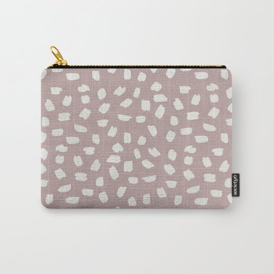 Simply Ink Splotch Lunar Gray on Clay Pink Carry-All Pouch