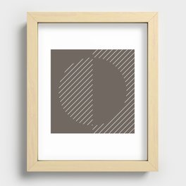 Stripes Circles Squares Mid-Century Checkerboard Brown White Recessed Framed Print