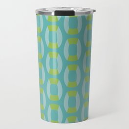 Retro Mid Century Modern Teal Abstract Pattern  Travel Mug