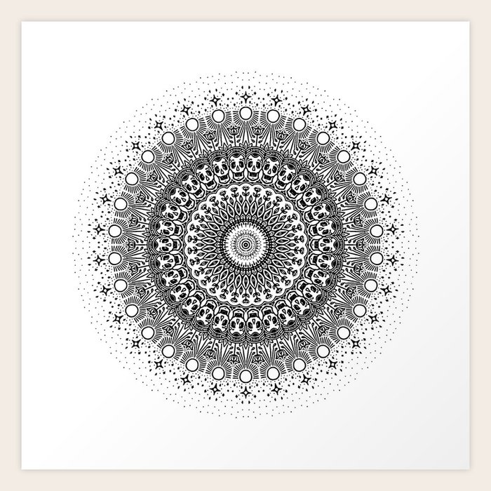 Get Wallpaper Skull Mandala Art Print By Katemuir Society6 Desktop Wallpaper