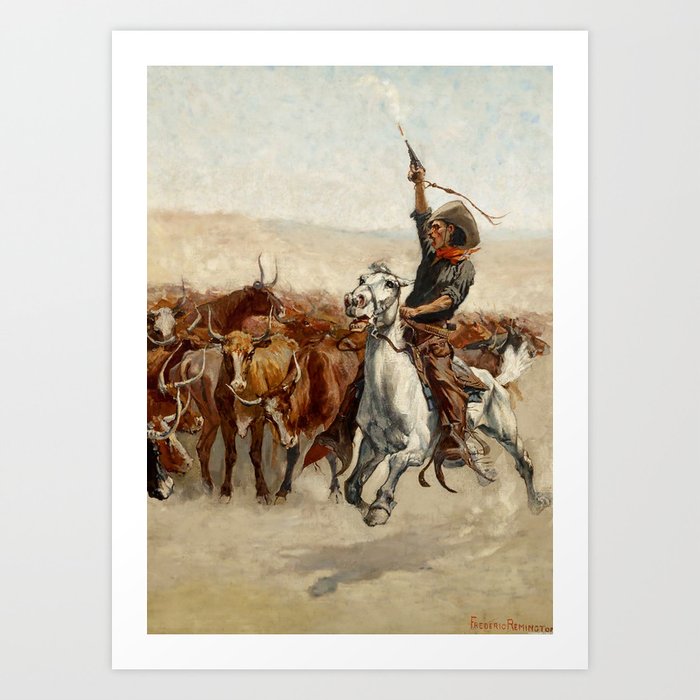 The Roundup Western Art by Frederic Remington Art Print