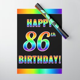 [ Thumbnail: Fun, Colorful, Rainbow Spectrum “HAPPY 86th BIRTHDAY!” Wrapping Paper ]