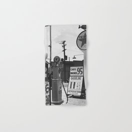 11 cents a gallon gas station / automobile filling station Texaco vintage black and white Americana photograph - photography - photographs Hand & Bath Towel