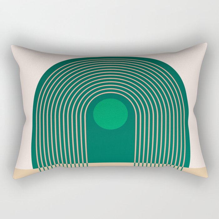 Abstraction_SUNSHINE_SULIGHT_GREEN_NATURE_LINE_ART_0316A Rectangular Pillow
