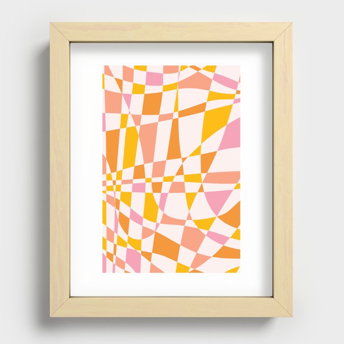 Glass Glitch: PATTERN 06 | The Peach Edition Recessed Framed Print