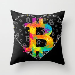 Bitcoin Crypto Rainbow In Crypto We Trust Throw Pillow