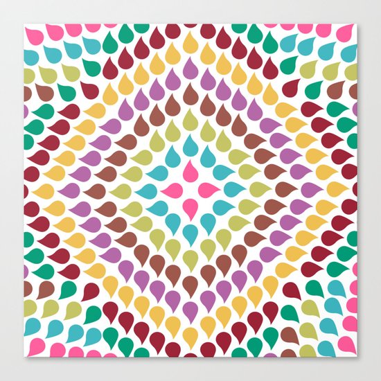 Seamless Colorful Raindrops IV Canvas Print