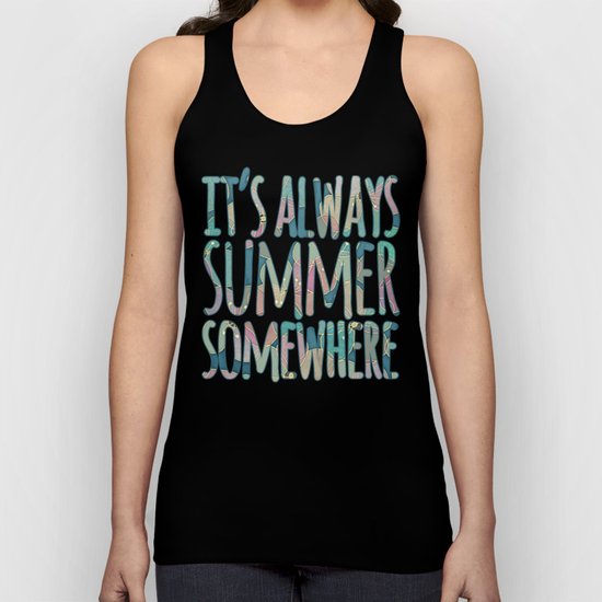 It's Always Summer Somewhere 2 - translucent poppy doodle Unisex Tank Top